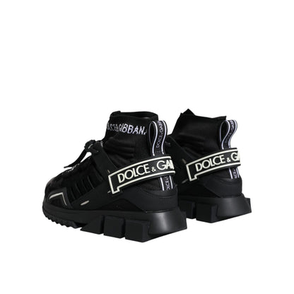 Dolce & Gabbana Black Sorrento Socks Logo Sneakers Shoes