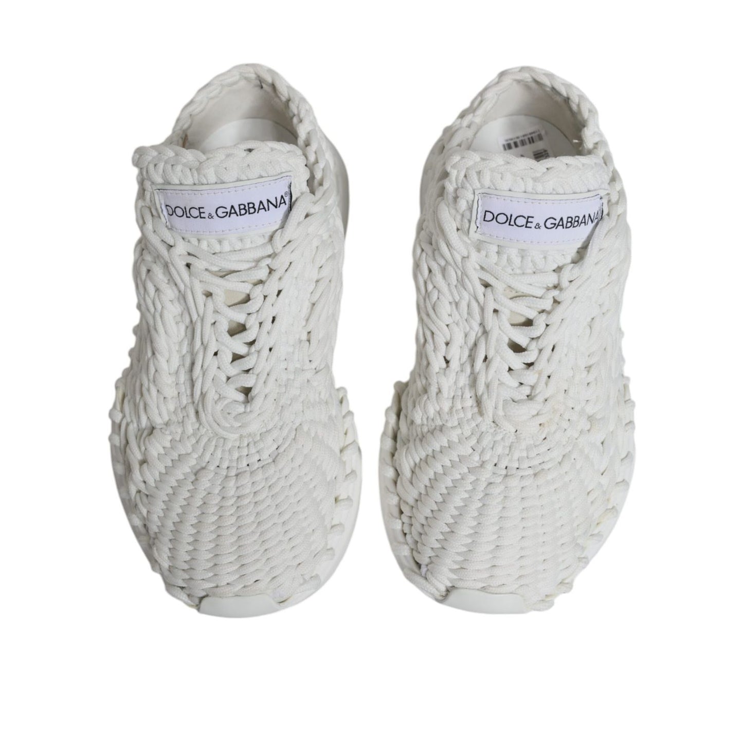 Dolce & Gabbana White Knitted Daymaster Sneakers Shoes