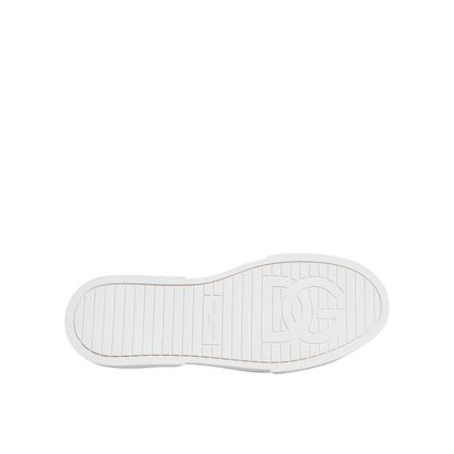 Dolce & Gabbana Pink White Canvas Logo Low Top Sneakers Shoes
