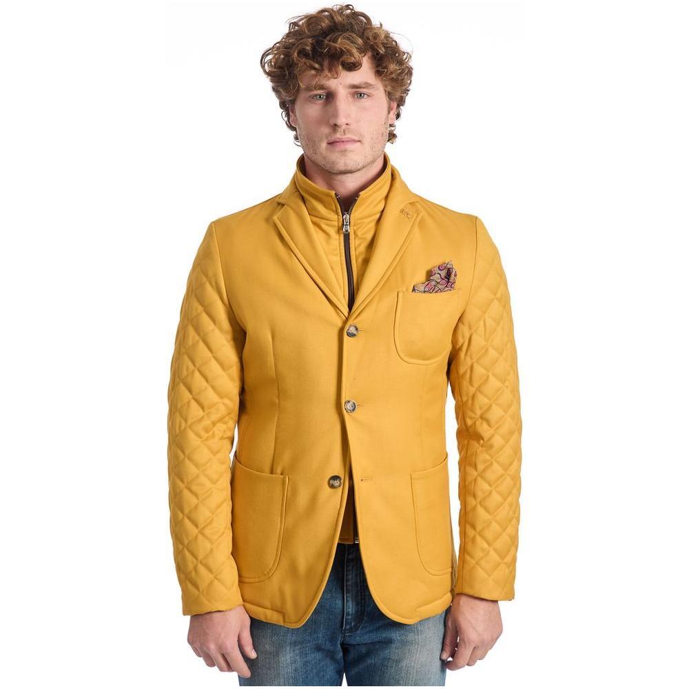 Roberto Pepe Luxury Yellow Wool Men's Jacket