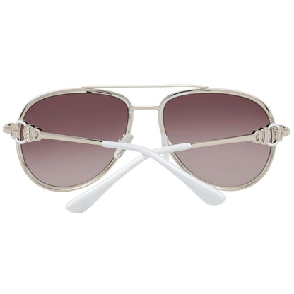 Guess Gold Metal Sunglasses for women with gradient brown lenses, measures 56/17/140 mm, stylish and elegant design.