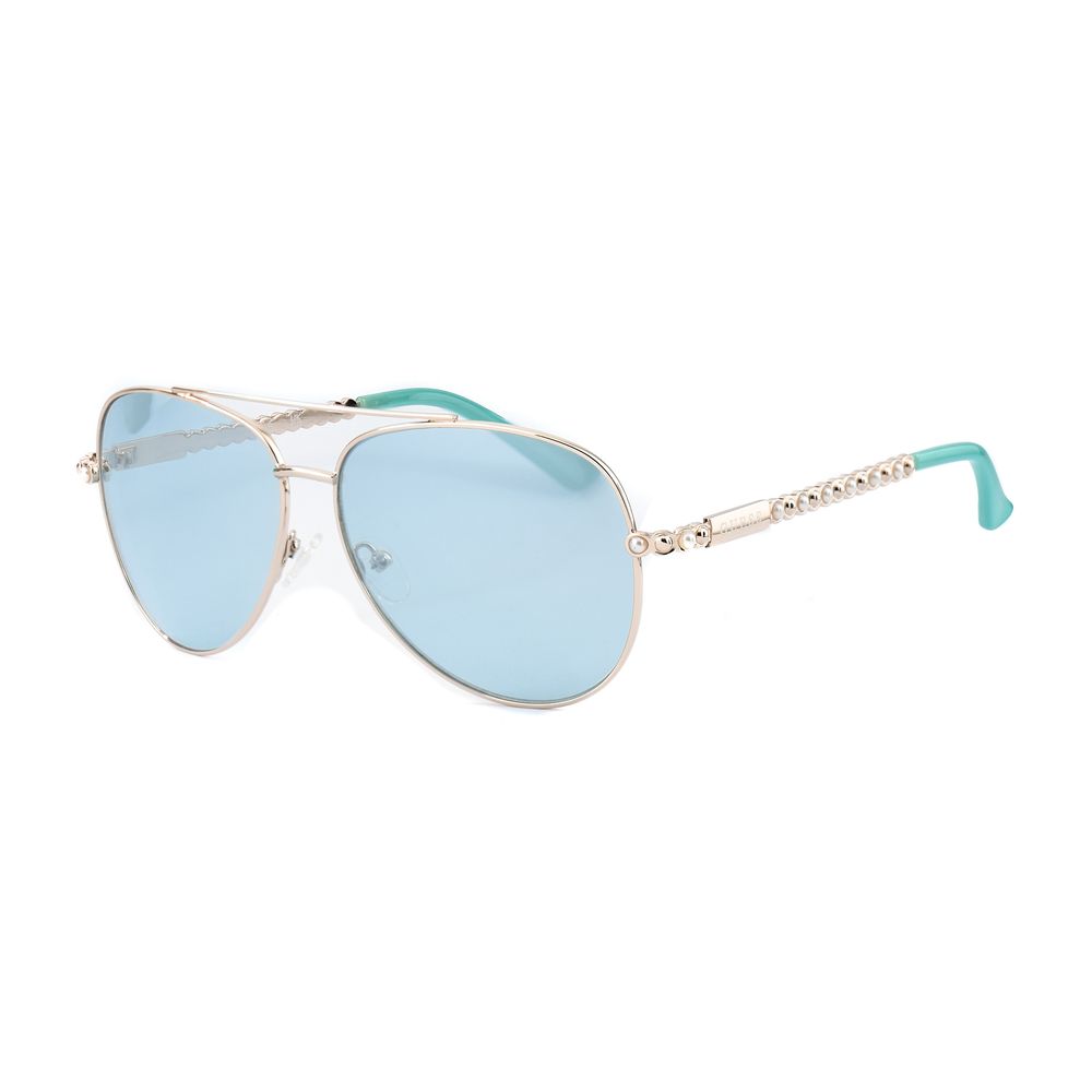 Guess Gold Metal Sunglasses, women's style GF0356-5932V, blue lenses, gold frame, metal construction, category 3