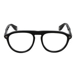 Philipp Plein Black Men Glasses Frame, round full-rim style made of cellulose acetate, includes branded case, size 54-18-145.