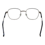 Hackett Gray Men Glasses Frame in gunmetal with full-rim square style, metal frame, and demo lenses, size 51-21-145, includes branded case.