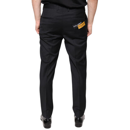 Dolce & Gabbana Black Wool Skinny Men Dress Pants