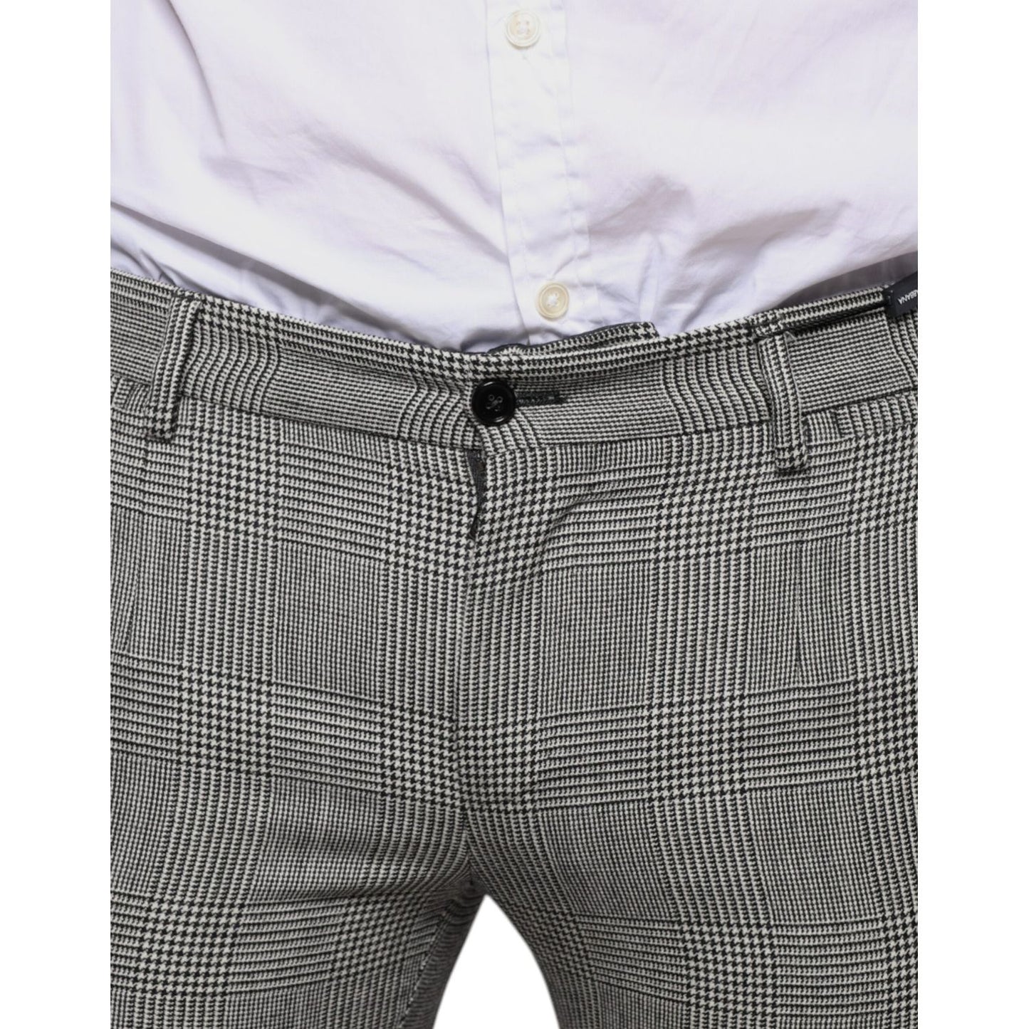 Dolce & Gabbana Gray Check Tartan Wool Skinny Pants