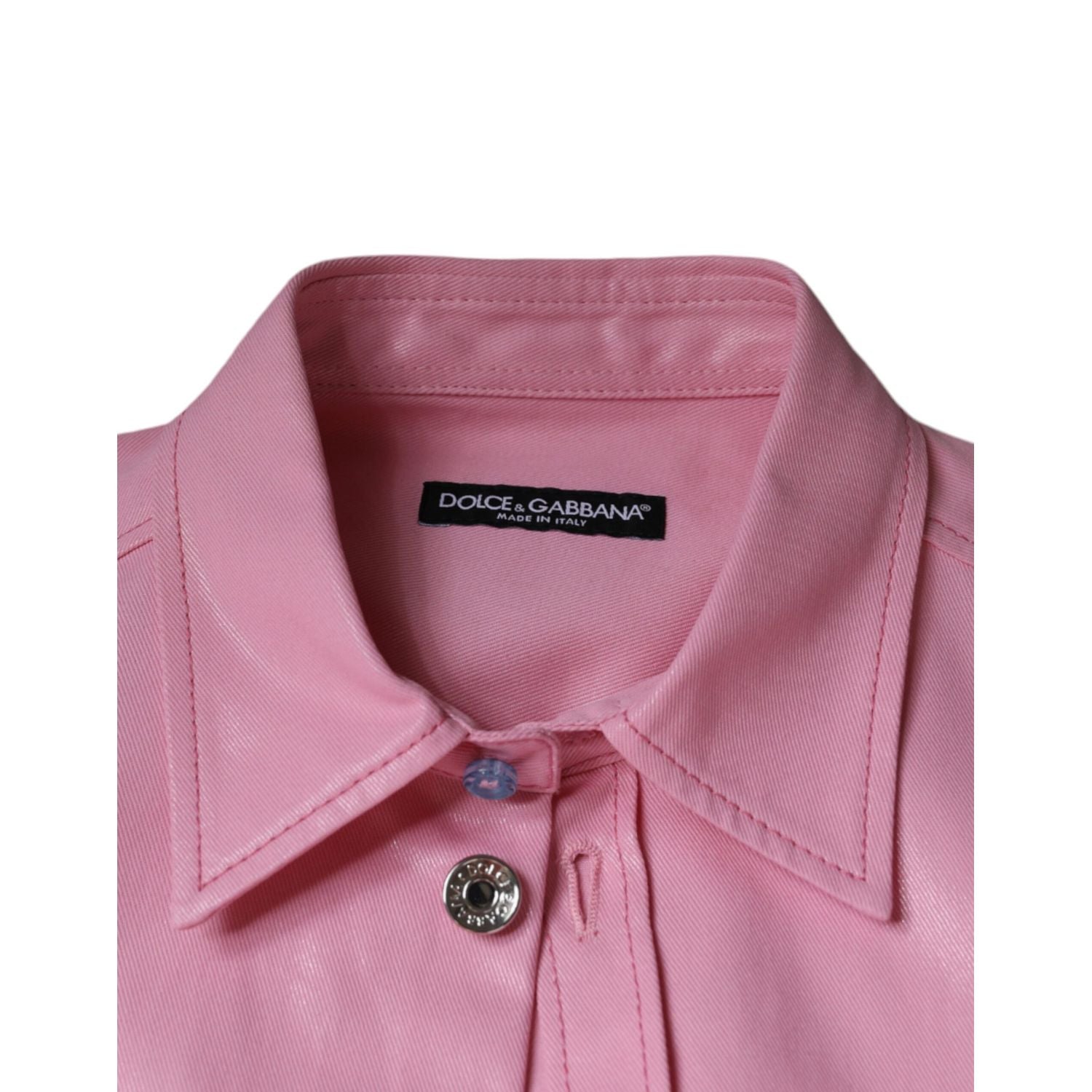 Dolce & Gabbana Pink Cotton Collared Button Down Shirt