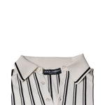 Dolce & Gabbana White Black Stripe Polo Short Sleeve T-shirt