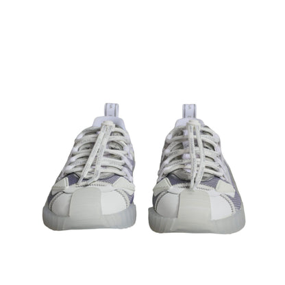 Dolce & Gabbana White Silver Low Top NS1 Sneakers Shoes