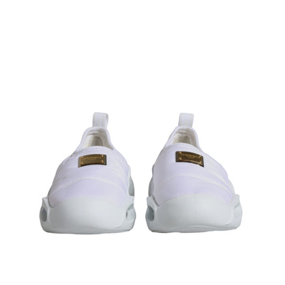 Dolce & Gabbana White Padded Fabric Low Top Sneakers Shoes