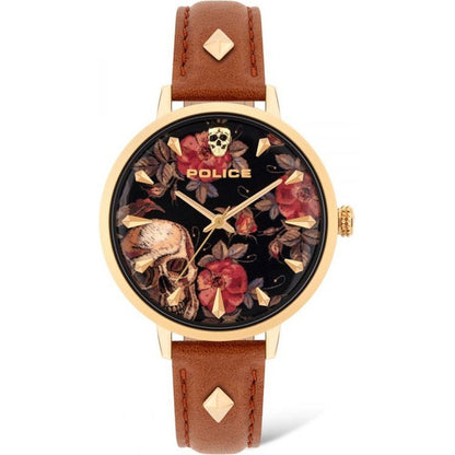 Police Brown Leather Dress Watch