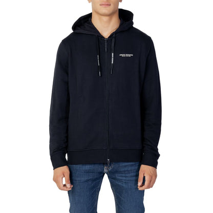 Armani Exchange Blue Cotton Hoodie