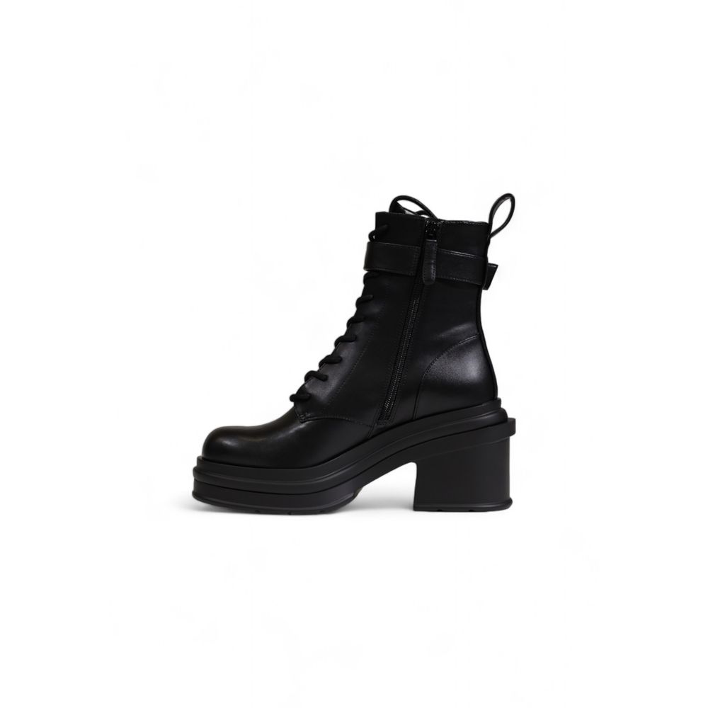 Armani Exchange Black Polyester Lace-Up Boots