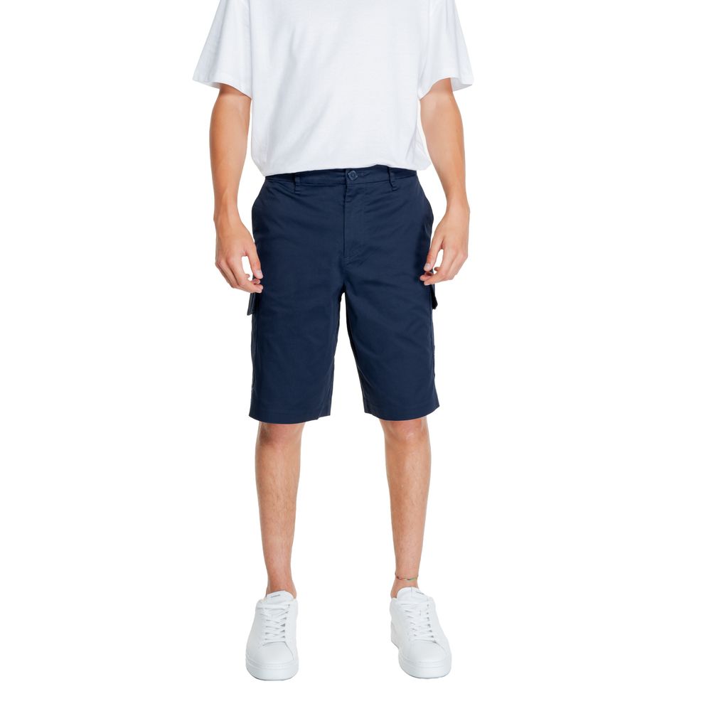 Armani Exchange Blue Cotton Bermuda Shorts