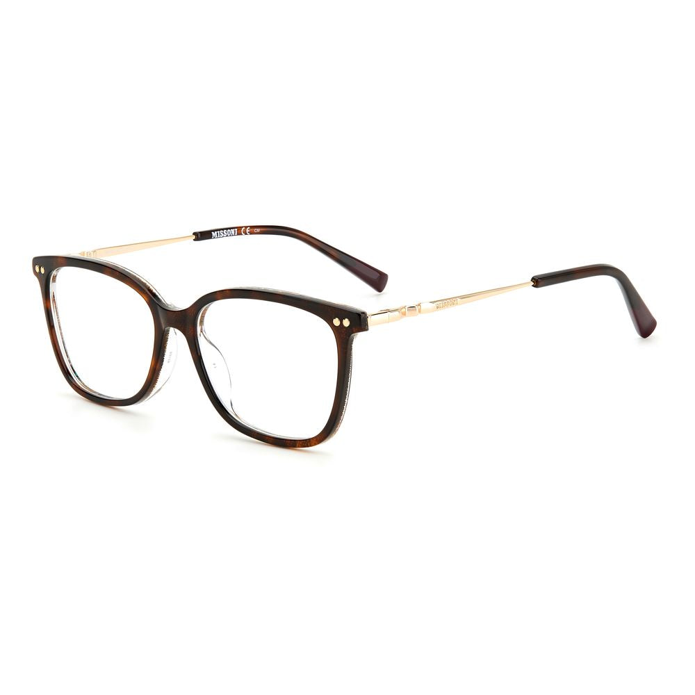 Missoni Bicolor Acetate Frames in Havana color, women’s eyeglasses model MIS-0085-086, featuring 53/15/140mm dimensions.