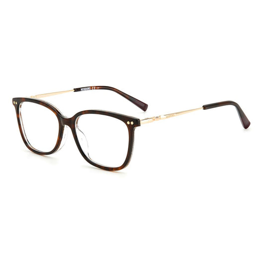 Missoni Bicolor Acetate Frames in Havana color, women’s eyeglasses model MIS-0085-086, featuring 53/15/140mm dimensions.