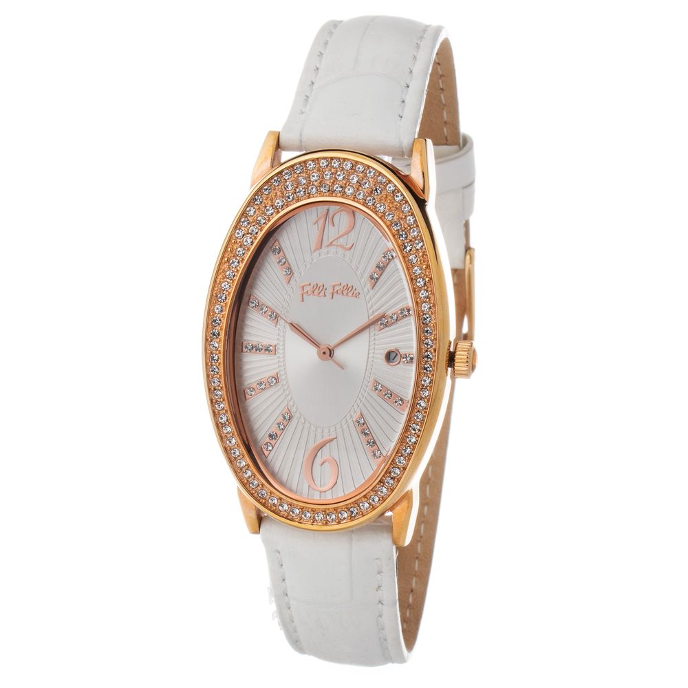 Folli Follie White Leather Dress Watch