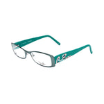 Emilio Pucci Bicolor Metal Frames in aquamarine, model EP213144450, glasses dimensions 50/17/135 mm, stylish eyewear for women.