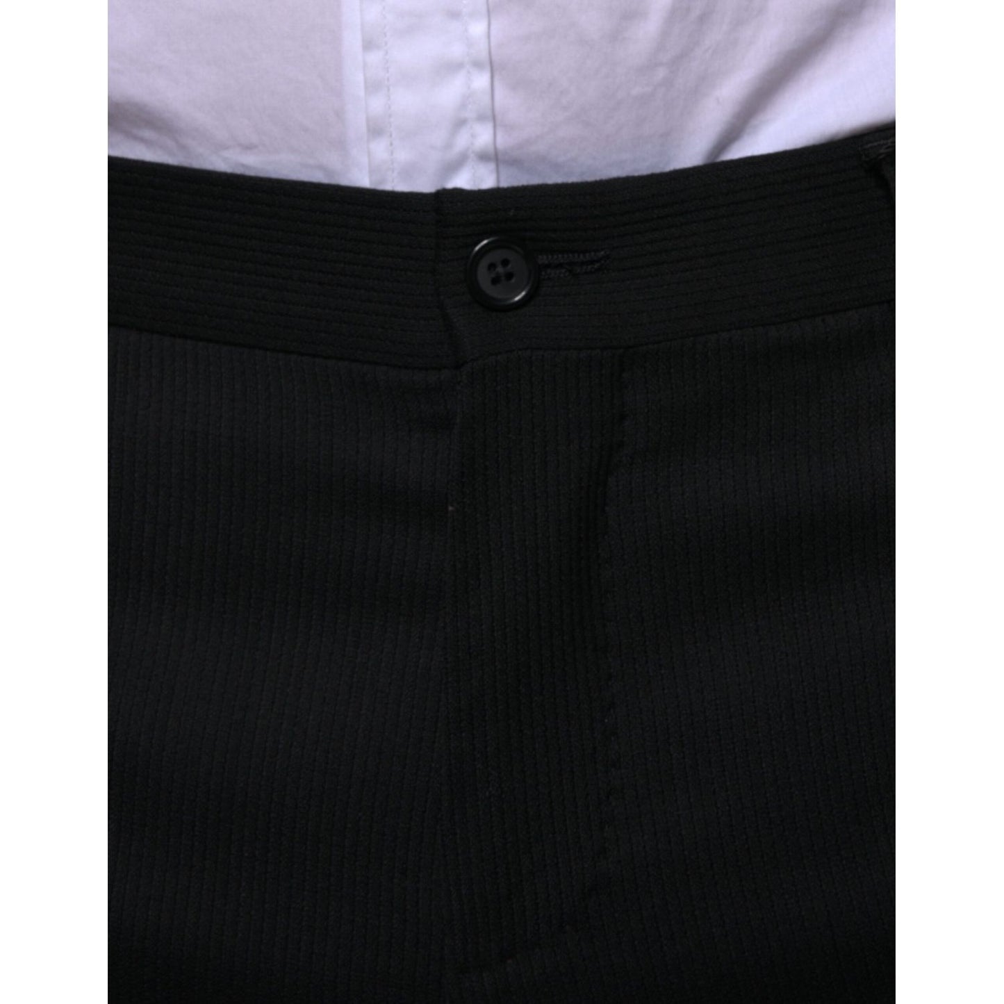 Dolce & Gabbana Black Wool Skinny Formal Dress Pants