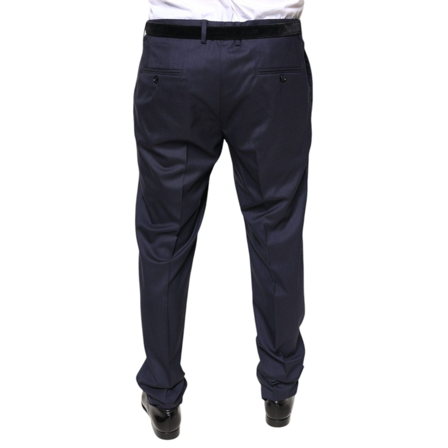 Dolce & Gabbana Blue Wool Skinny Formal Dress Pants