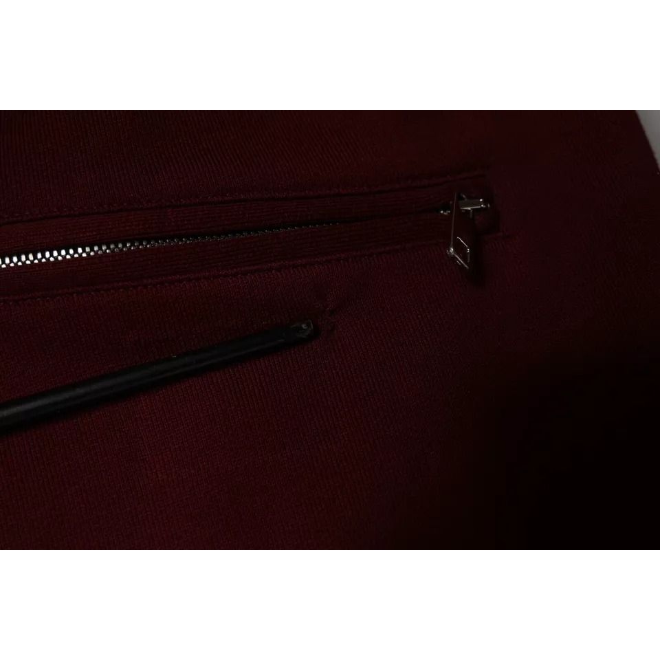 Dolce & Gabbana Dark Red Cotton Men Jogger Sweatpants Pants