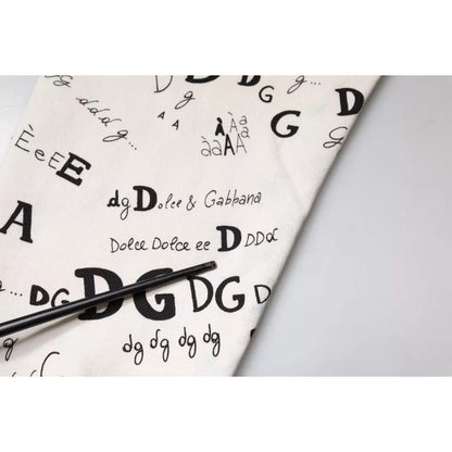 Dolce & Gabbana White Printed Cotton Jogger Sweatpants Pants