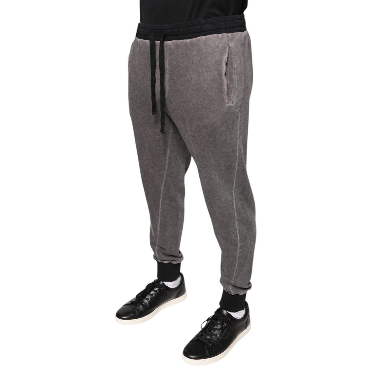 Dolce & Gabbana Gray Cotton Jogger Jogging Pants