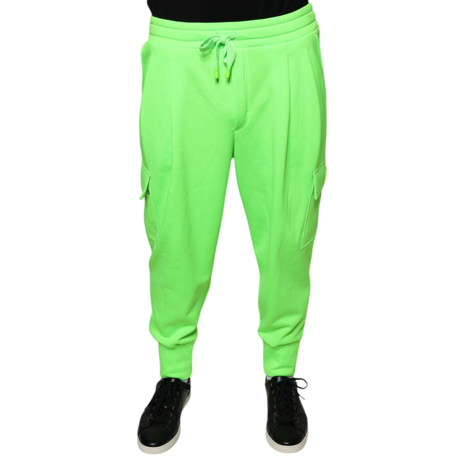 Dolce & Gabbana Neon Green Polyester Cargo Jogger Sweatpants Pants