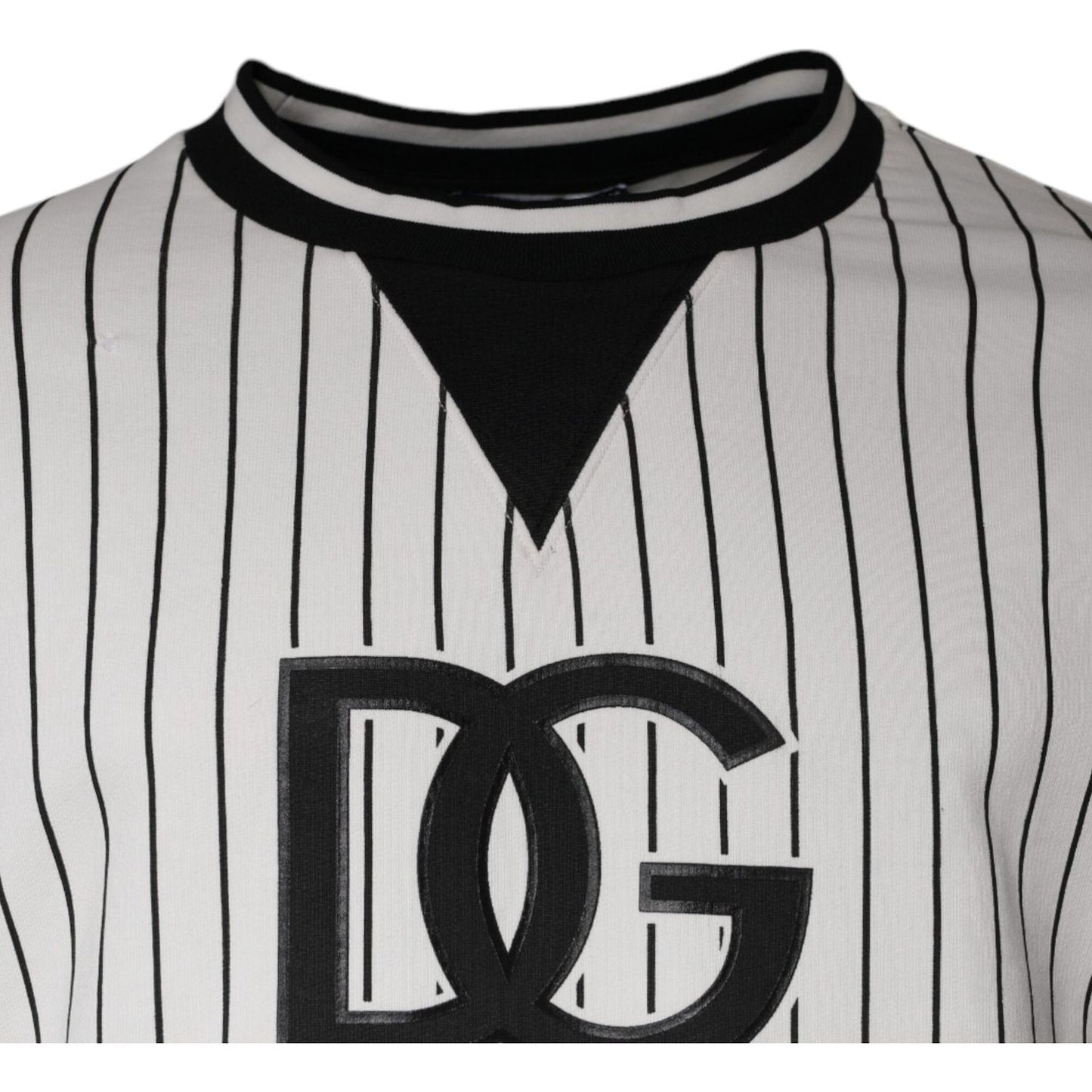 Dolce & Gabbana Black White Stripes Logo Sweatshirt Sweater