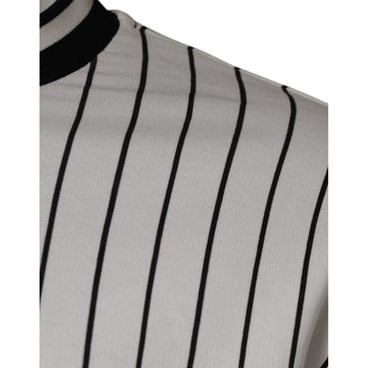 Dolce & Gabbana Black White Stripes Logo Sweatshirt Sweater