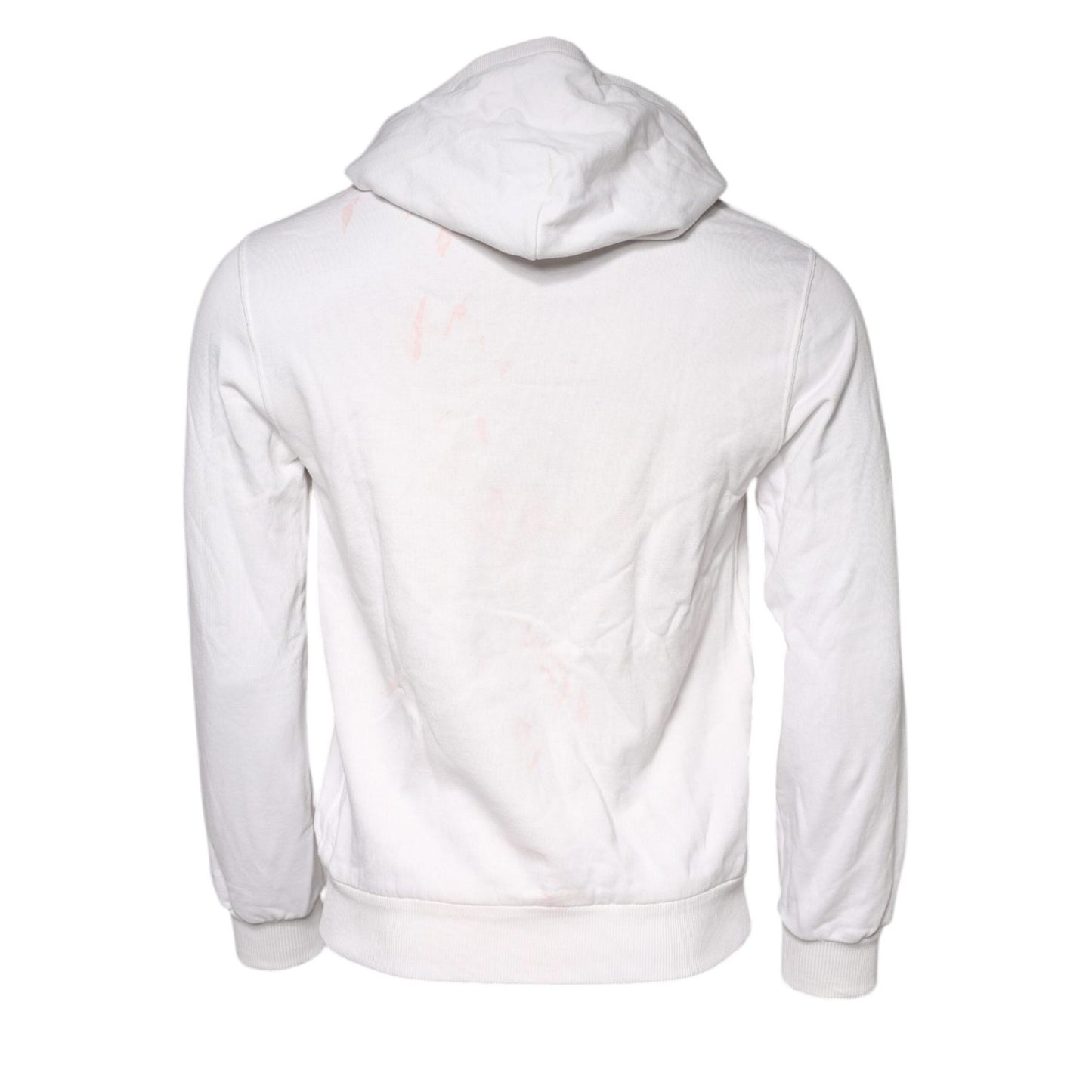 Dolce & Gabbana White Caesar Cotton Hooded Pullover Sweater