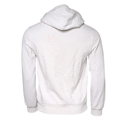 Dolce & Gabbana White Caesar Cotton Hooded Pullover Sweater
