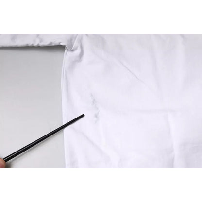 Dolce & Gabbana White Logo Print Cotton Crew Neck T-shirt