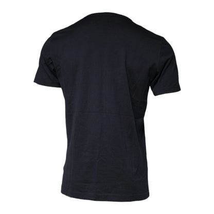 Dolce & Gabbana Black Graphic Print Cotton Crew Neck T-shirt