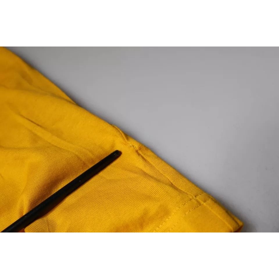 Dolce & Gabbana Mustard Embossed Logo Crew Neck T-shirt