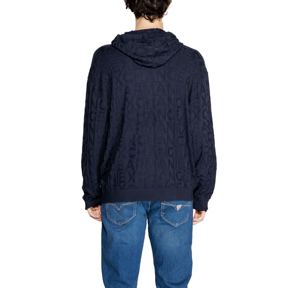 Armani Exchange Blue Viscose Hoodie
