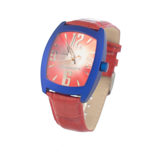 Chronotech Red Leather Watch
