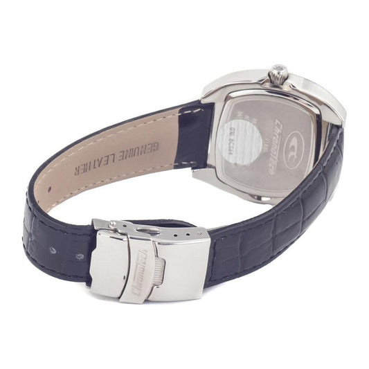 Chronotech Black Leather Watch