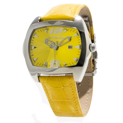 Chronotech Yellow Leather Dress Watch
