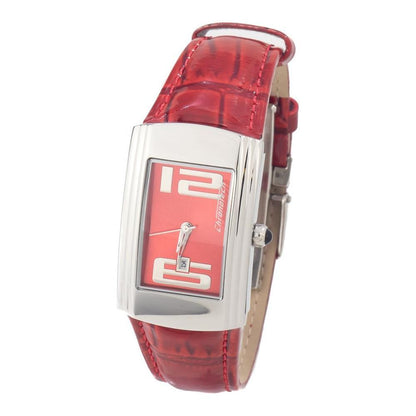 Chronotech Red Leather Dress Watch