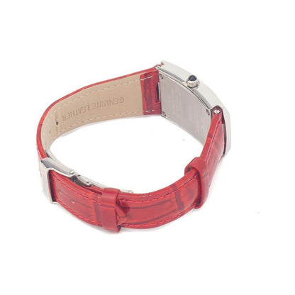Chronotech Red Leather Dress Watch
