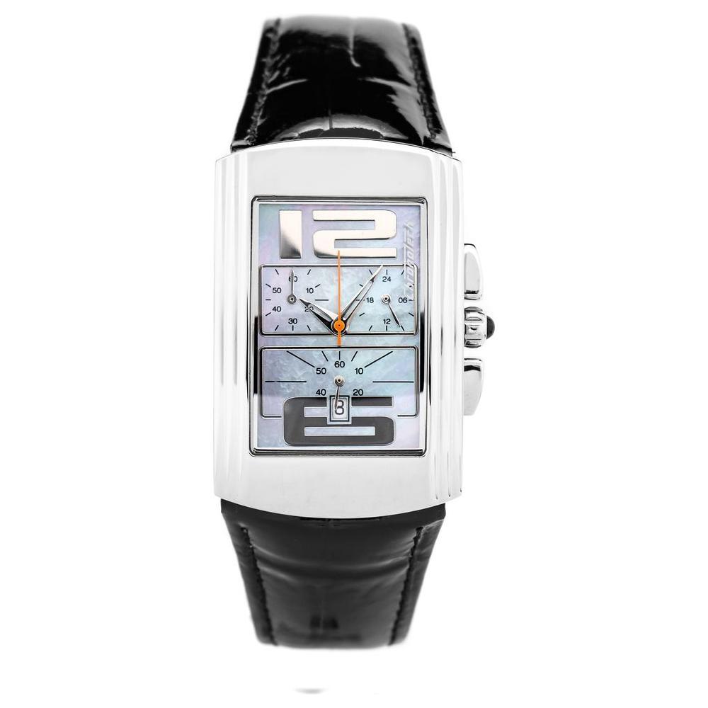 Chronotech Black Leather Watch