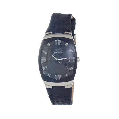 Chronotech Black Leather Dress Watch