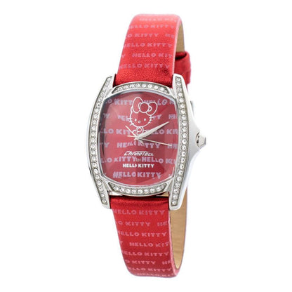 Chronotech Red Leather Dress Watch