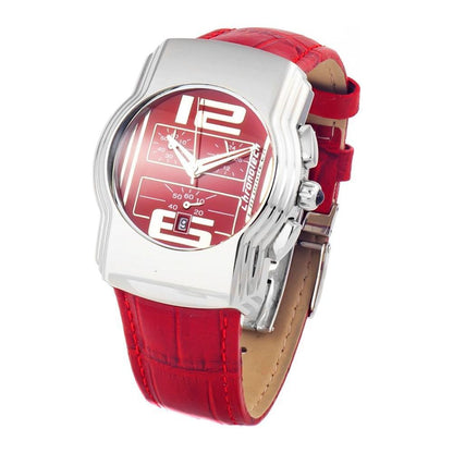 Chronotech Red Leather Dress Watch