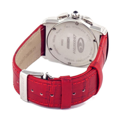 Chronotech Red Leather Dress Watch