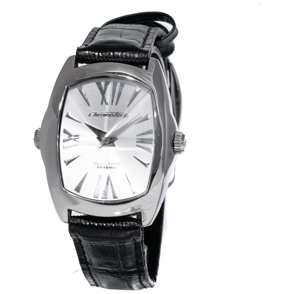 Chronotech Black Leather Dress Watch