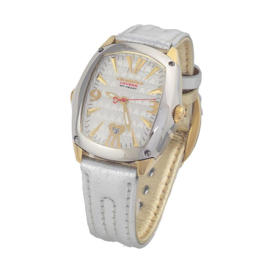 Chronotech Silver Leather Watch