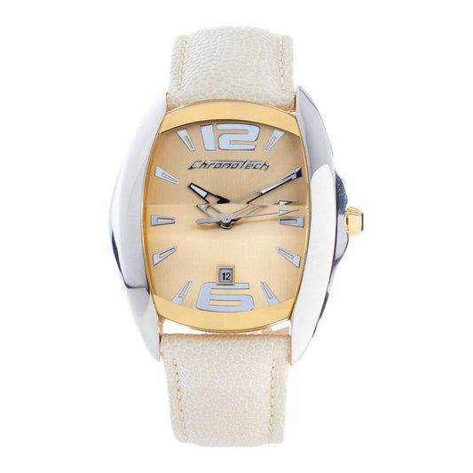Chronotech Beige Leather Watch