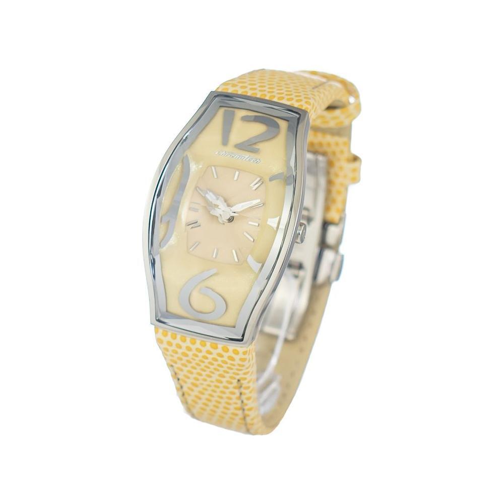 Chronotech Yellow Leather Dress Watch
